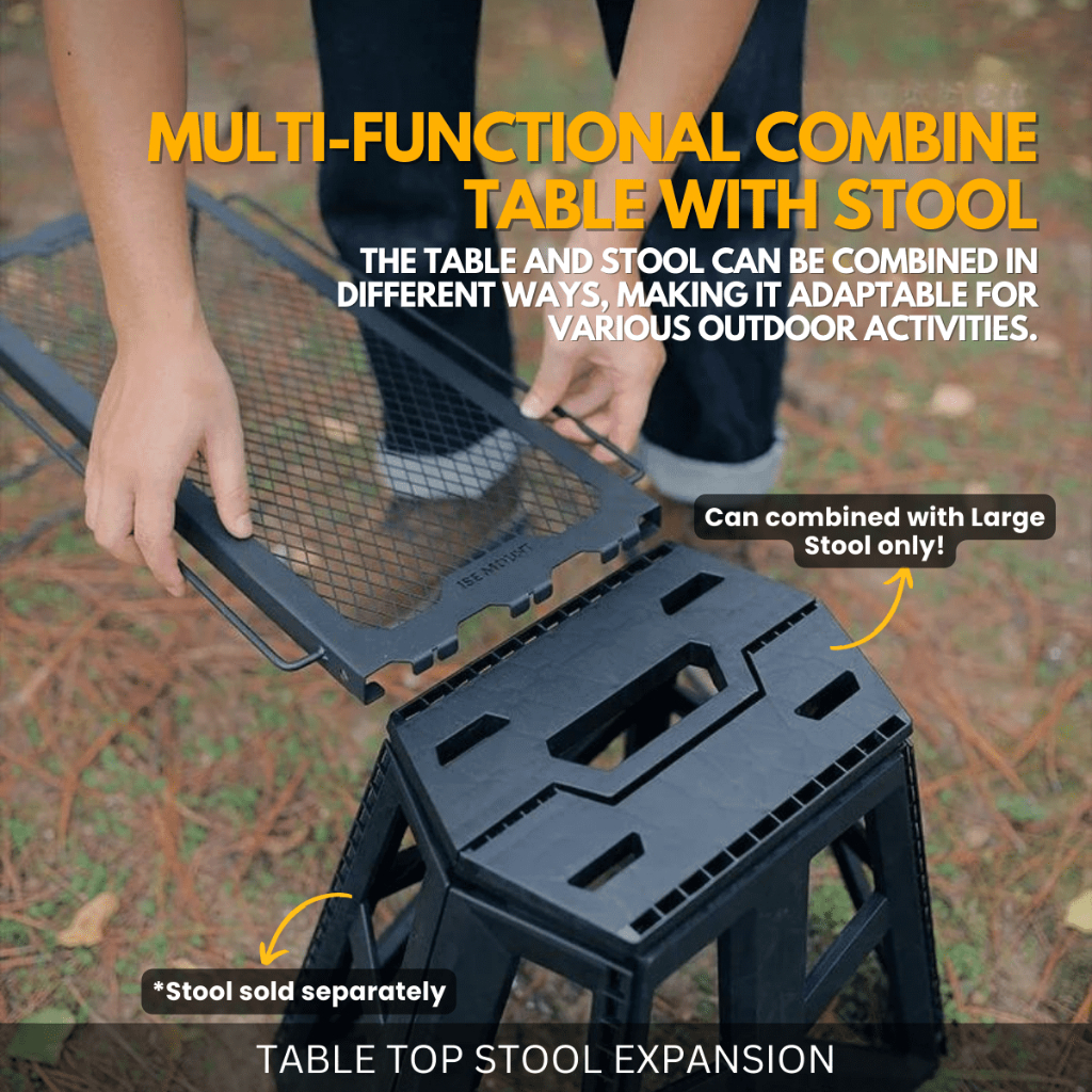 FOLDABLE EXPANSION TABLETOP MILITARY STYLE DIY MULTIFUNCTION MESH SIDE HANGING TABLE CAMPING OUTDOOR