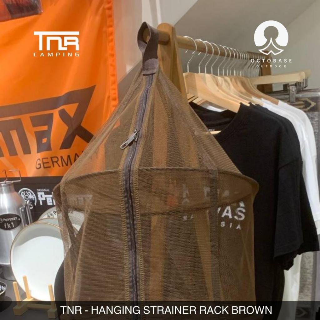 TNR CAMPING - HANGING DRYER MESH NET STRAINER RACK BROWN LIGHTWEIGHT FOR CAMPING PICNIC OUTDOOR