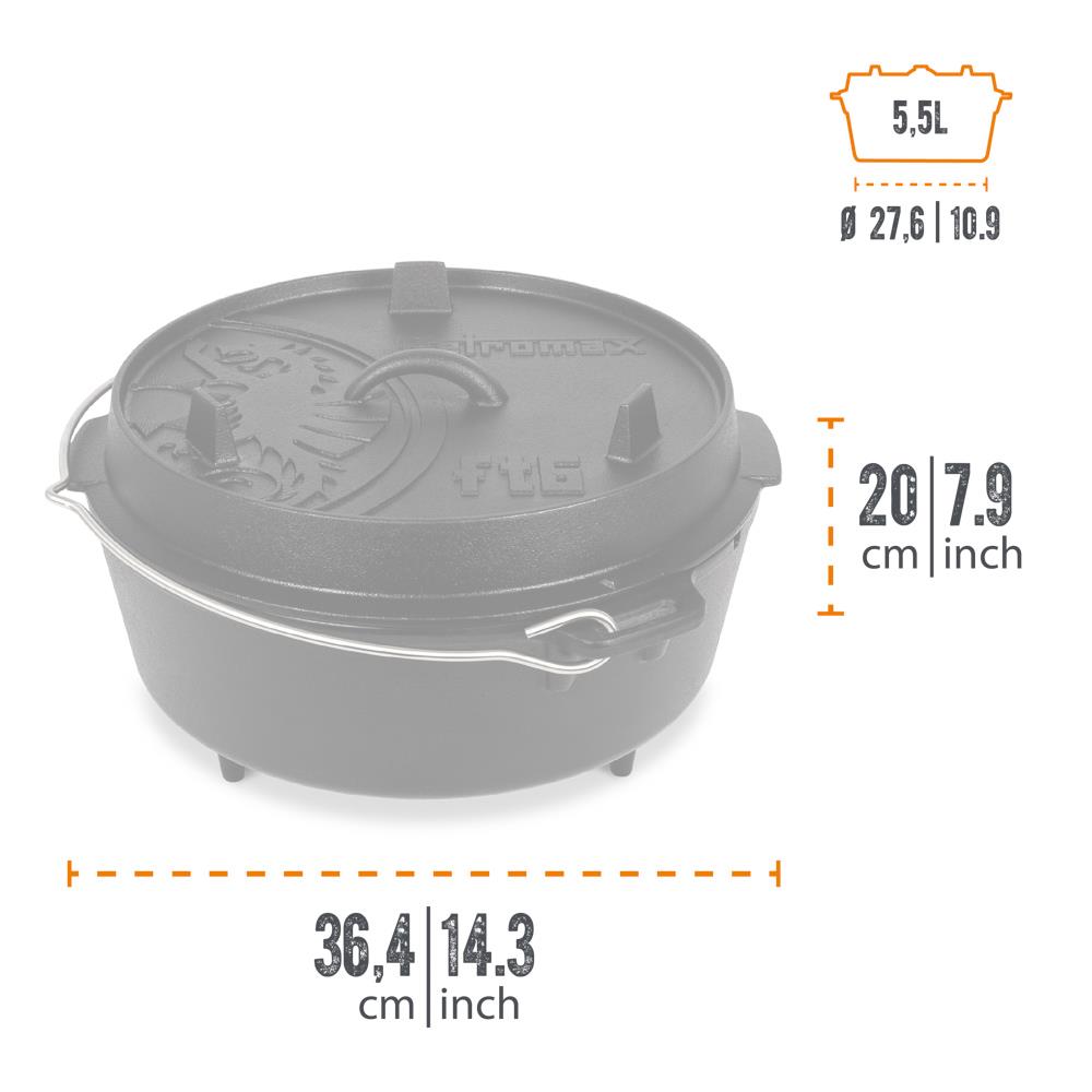PETROMAX DUTCH OVEN FT 6 WITH LEGS