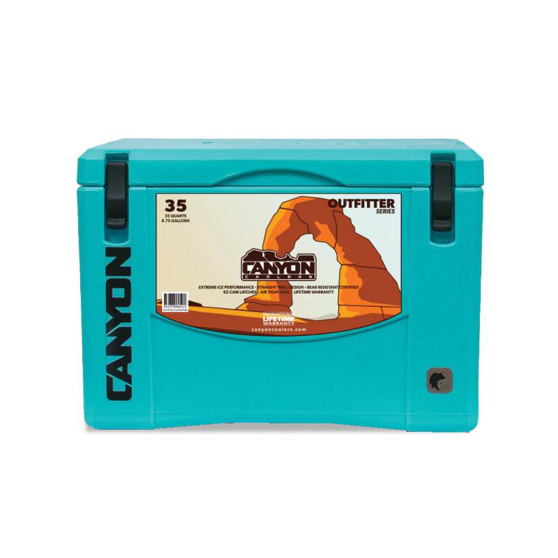 CANYON OUTFITTER - 35 QUART PREMIUM HARD COOLER BOX FROM USA ICE BOX FOR CAMPING PICNIC FISHING OUTDOOR