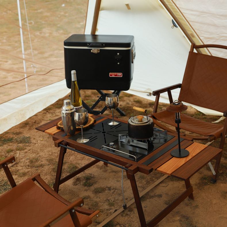TNR CAMPING - EXTENSION IGT TABLE FOLDABLE TEAK WOOD TABLE
