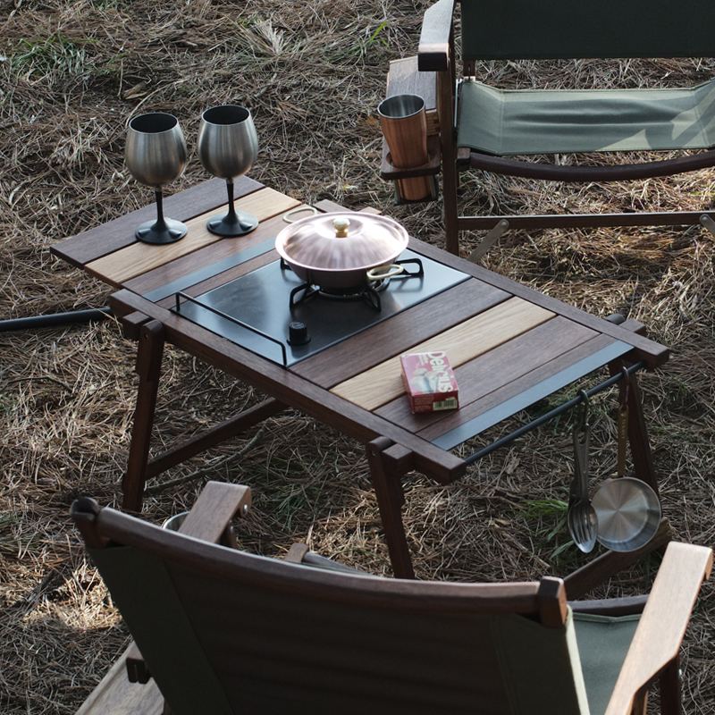 TNR CAMPING - EXTENSION IGT TABLE FOLDABLE TEAK WOOD TABLE