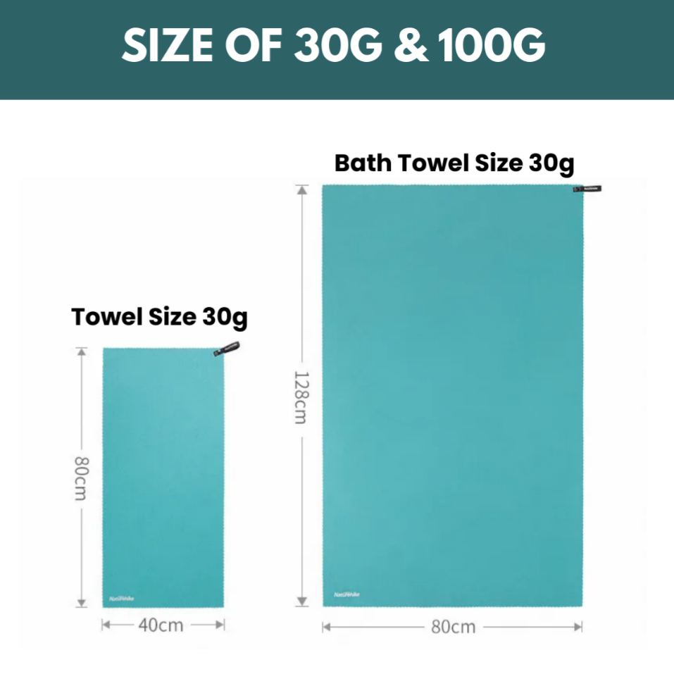 NATUREHIKE - QUICK DRY TOWEL MJ01 MJ02 PORTABLE ULTRA LIGHT CAMPING TRAVEL SPORT TOWEL