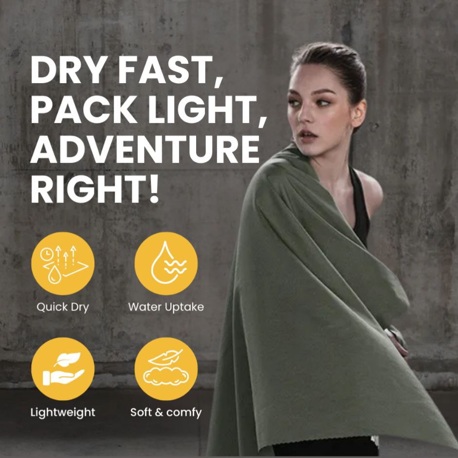 NATUREHIKE - QUICK DRY TOWEL MJ01 MJ02 PORTABLE ULTRA LIGHT CAMPING TRAVEL SPORT TOWEL