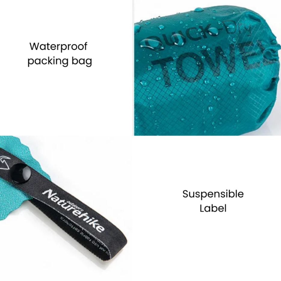 NATUREHIKE - QUICK DRY TOWEL MJ01 MJ02 PORTABLE ULTRA LIGHT CAMPING TRAVEL SPORT TOWEL