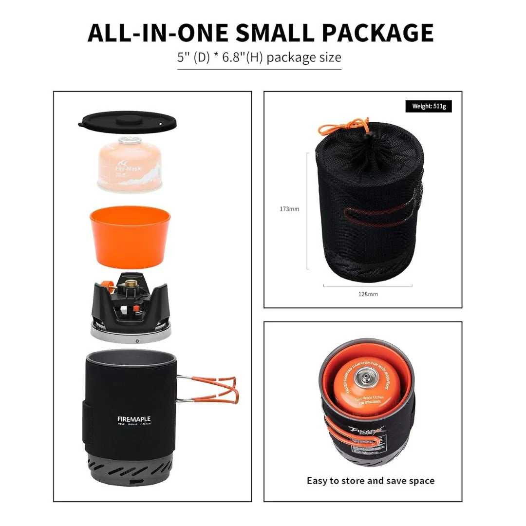 FIREMAPLE-STAR X2 ALL-IN-ONE COOKING SYSTEM COOK POT STAND OUTDOOR CAMPING HIKING BACKPACKING STOVE