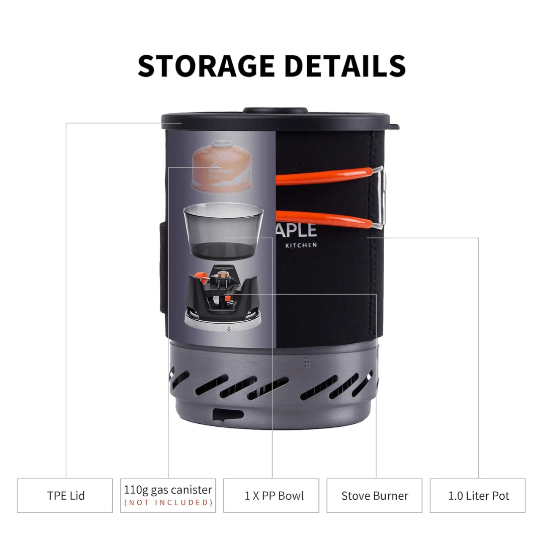 FIREMAPLE - STAR X1 ALL-IN-ONE COOKING SYSTEM OUTDOOR CAMPING HIKING BACKPACKING LIGHTWEIGHT STOVE