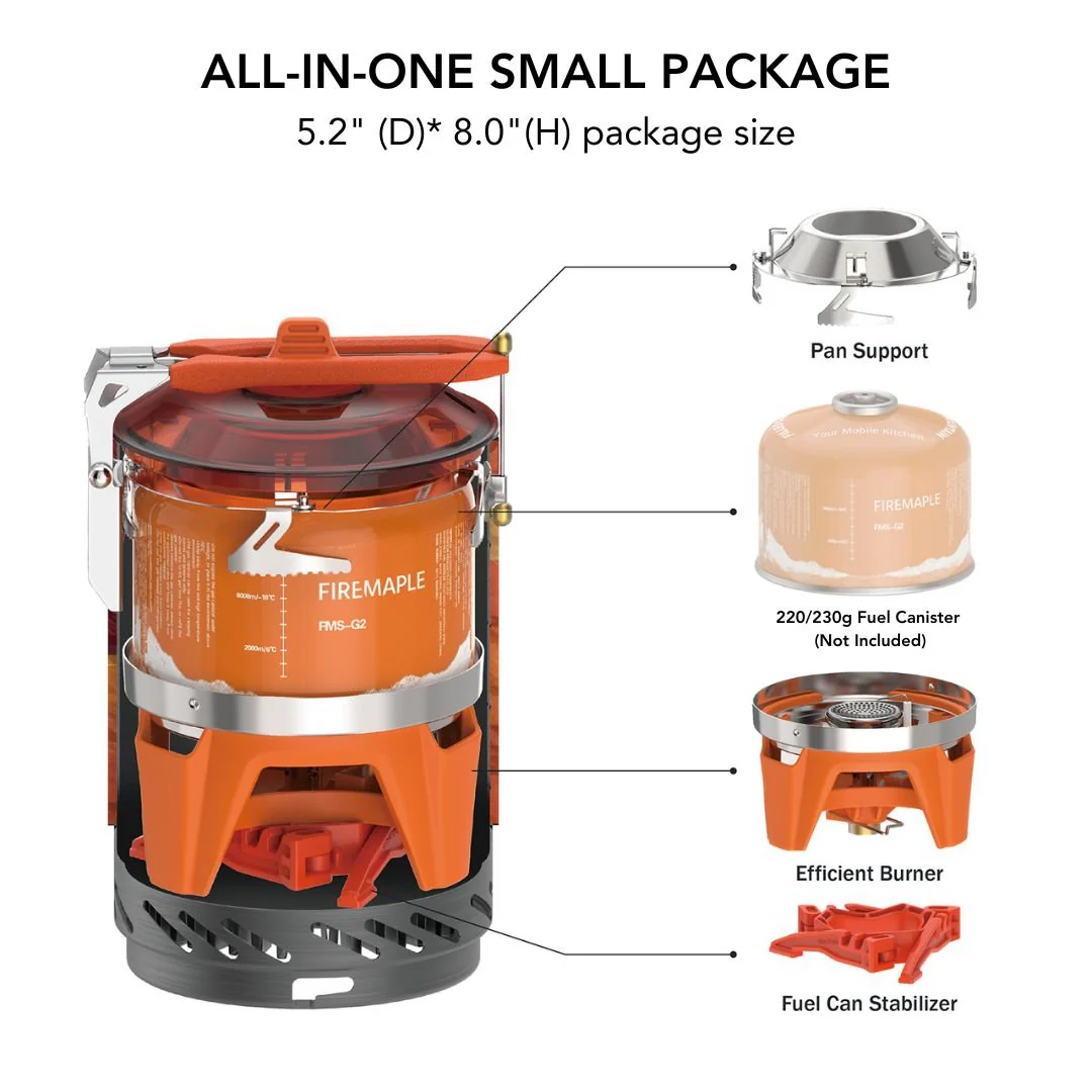 FIREMAPLE-STAR X2 ALL-IN-ONE COOKING SYSTEM COOK POT STAND OUTDOOR CAMPING HIKING BACKPACKING STOVE