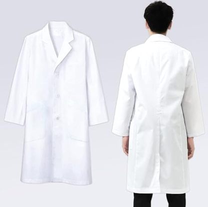 白衣NET 白衣 男性用 メンズ 診察衣 長袖 実験衣 ドクターコート 研究用白衣 シングル 医師