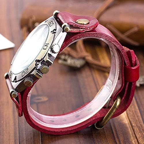 レトロ アンティーク クロノグラフ デザイン 太め レザー バンド ウォッチ 腕 時計 メンズ 