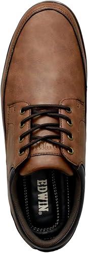 [エドウィン] 革靴 スニーカー 防水 カジュアルシューズ 兼 ビジネスシューズ メンズ 軽量ソール 耐滑底 レースアップ 外羽根 オックスフォード edm459