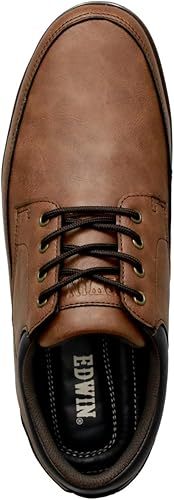 [エドウィン] 革靴 スニーカー 防水 カジュアルシューズ 兼 ビジネスシューズ メンズ 軽量ソール 耐滑底 レースアップ 外羽根 オックスフォード edm459