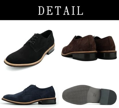 スラックスに合う靴 カジュアルシューズ メンズ スエード レースアップ ビジネスシューズ 革 通勤用 軽量 幅広 厚底