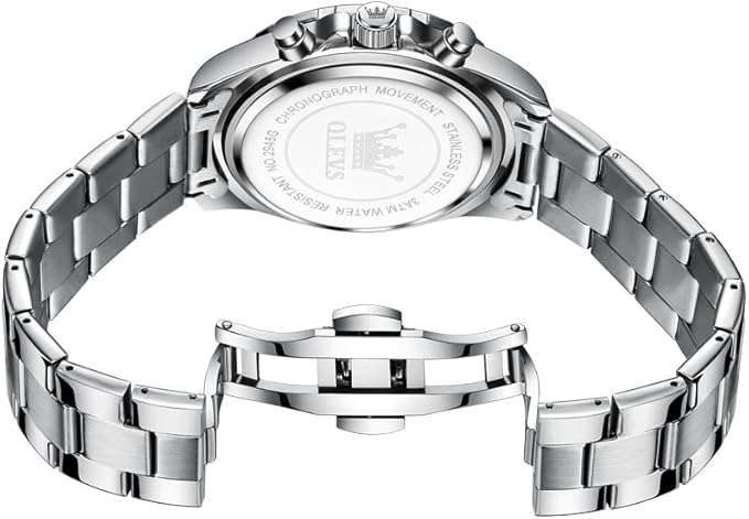 腕時計 メンズ クォーツ 人気 うで時計 ビジネス 学生 ムーンフェイズ クロノグラフ watch for men プレゼント 夜光 防水 日付 メタルバンド ホワイト