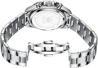 腕時計 メンズ クォーツ 人気 うで時計 ビジネス 学生 ムーンフェイズ クロノグラフ watch for men プレゼント 夜光 防水 日付 メタルバンド ホワイト