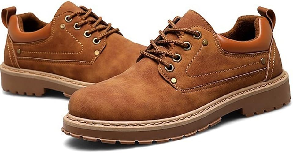  カジュアルシューズ メンズ ワークブーツ ローカット 防滑 レースアップ 24.5～27cm