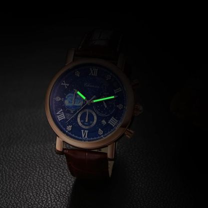 腕時計 メンズ 本革ベルト ファンゴッホ 星空: アナログ カレンダー レザーベルト 防水 クオーツウォッチ 茶色 ファッションウォッチ - 父の日 誕生日 クリスマス バレンタインデー 彼氏プレゼント