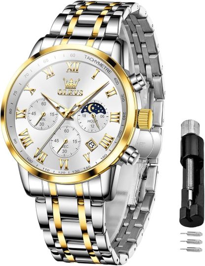 多機能 腕時計 メンズ ステンレスベルト クオーツ ビジネス クラシック 防水 日付 夜光 人気 おしゃれ