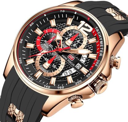 腕時計メンズ、watch for men、クオーツ スップウォッチ機能付き 日付 ステンレスバンドベルト 3ATM防水 頑丈おしゃれシンプル格付けカジュアル勉強仕事 アナログ人気ランキングブランドプレゼント (ブラックゴールド)