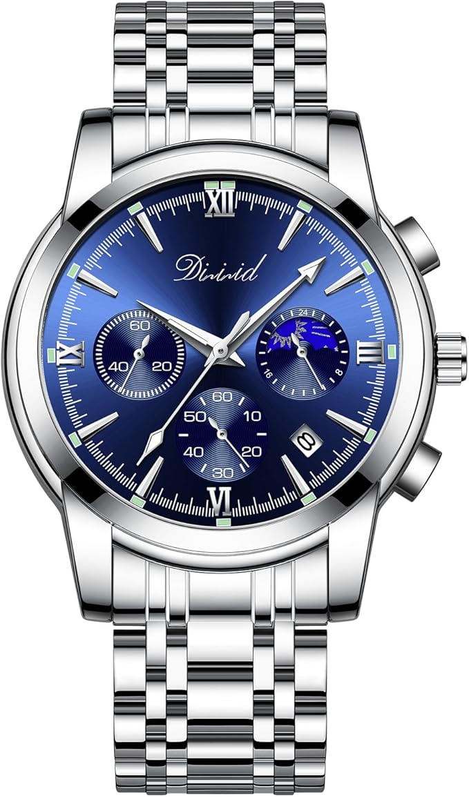 腕時計 メンズ クオーツクロノグラフウオッチ 人気 ビジネス 腕時計 おしゃれ 多機能時計 ステンレス 3気圧防水 日付 蓄光 