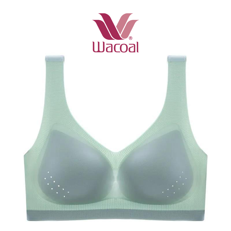 Wacoal極薄涼感シームレスブラ、通気性に優れたメッシュで、サラっと快適な肌触りを。