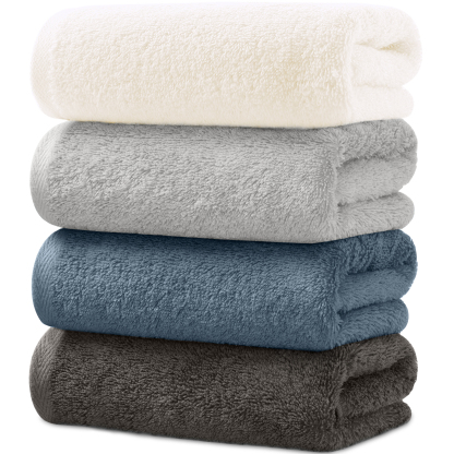 AYO バスタオル 4枚セット 4色 ホテル仕様 ふかふか 綿100% 高吸水 耐久性 無地 毛羽落ち少ない ギフト