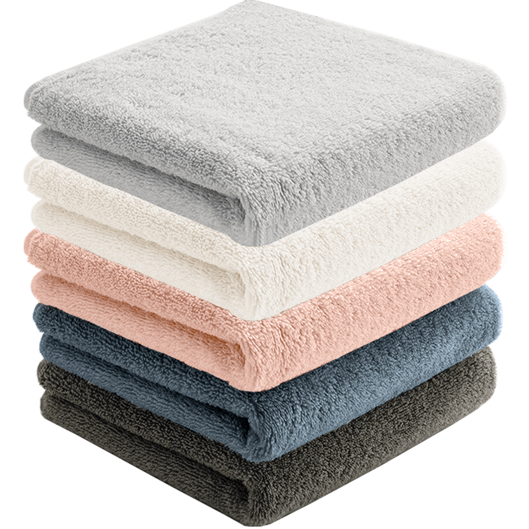 AYO フェイスタオル ホテル仕様 5枚セット 5色01 ふかふか 綿100% 34×80cm 高吸水 耐久性 無地 毛羽落ち少ない ギフト