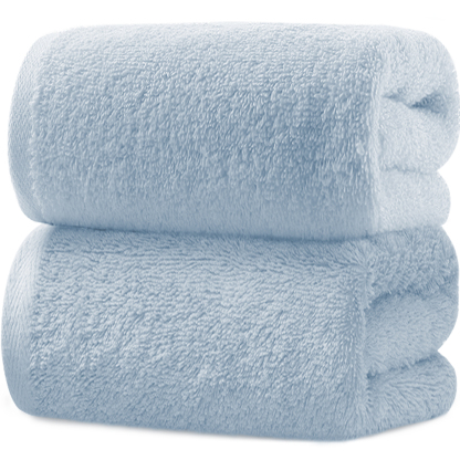 AYO バスタオル 2枚セット スカイブルー ホテル仕様 ふかふか 綿100% 高吸水 耐久性 無地 毛羽落ち少ない ギフト