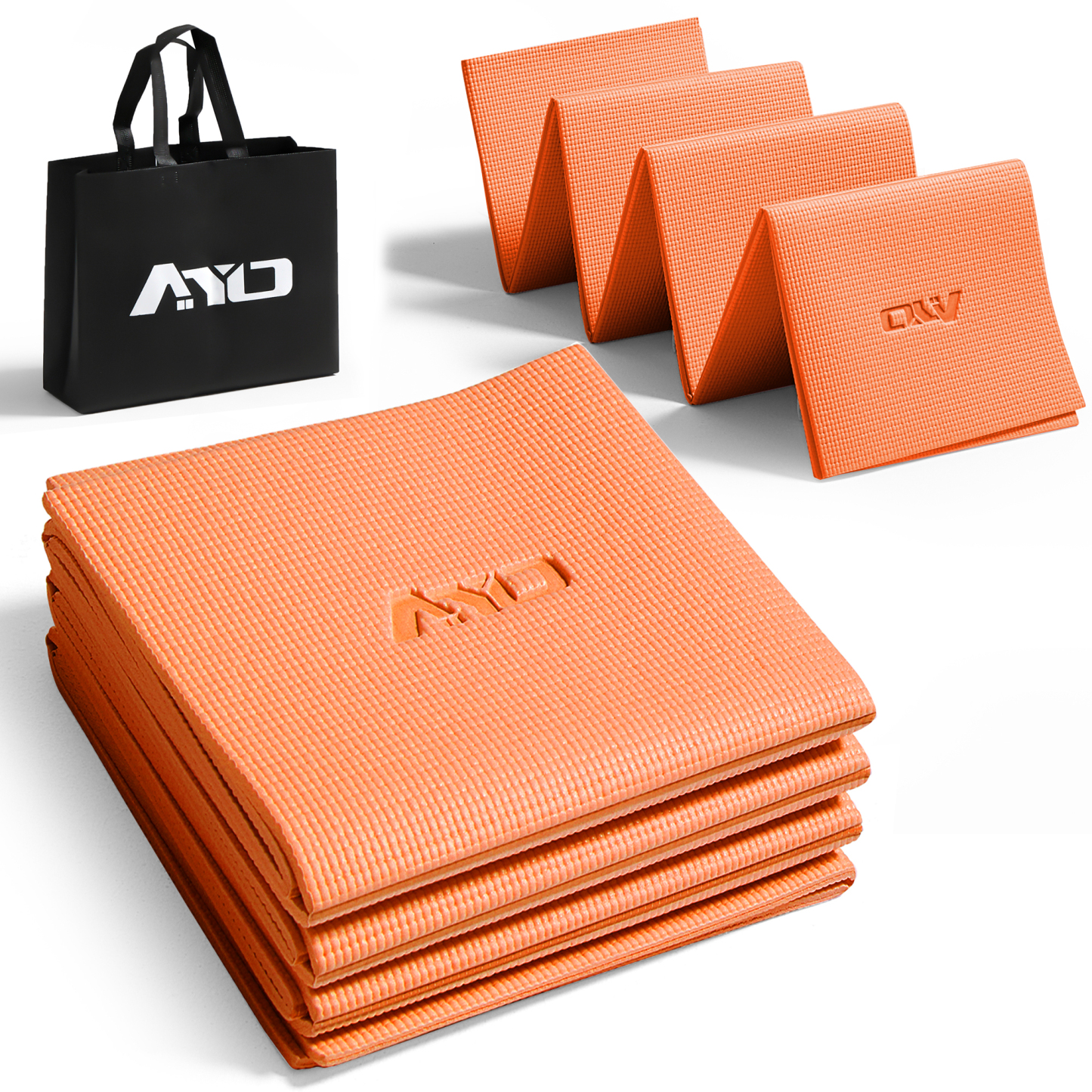 ヨガマット 折りたたみ 厚め6mmトレーニングマット AYO 幅広 軽量 人気 持ち運び便利 ヨガマットバッグ付き コンパクト(173*61cm) ストレッチ フィットネス ピラティス 旅行用