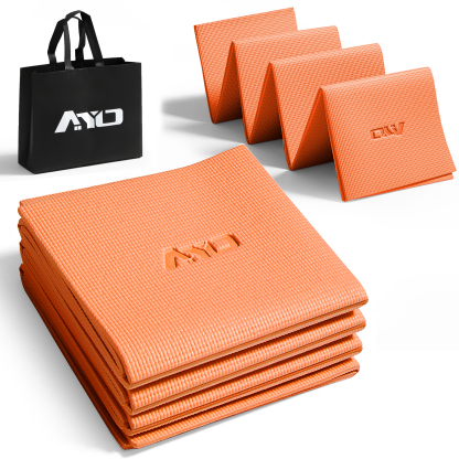 ヨガマット 折りたたみ 厚め6mmトレーニングマット AYO 幅広 軽量 人気 持ち運び便利 ヨガマットバッグ付き コンパクト(173*61cm) ストレッチ フィットネス ピラティス 旅行用