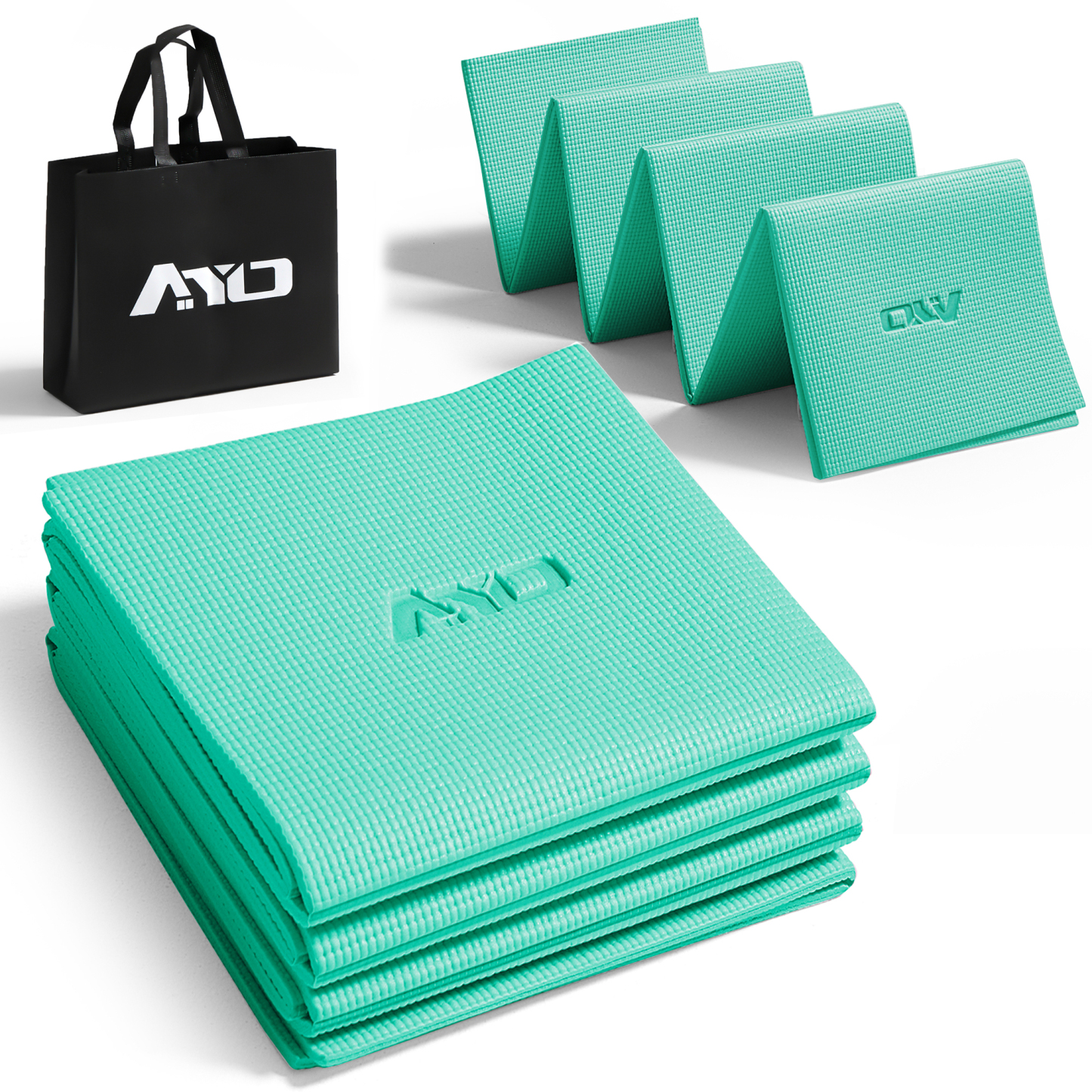 ヨガマット 折りたたみ 厚め6mmトレーニングマット AYO 幅広 軽量 人気 持ち運び便利 ヨガマットバッグ付き コンパクト(173*61cm) ストレッチ フィットネス ピラティス 旅行用