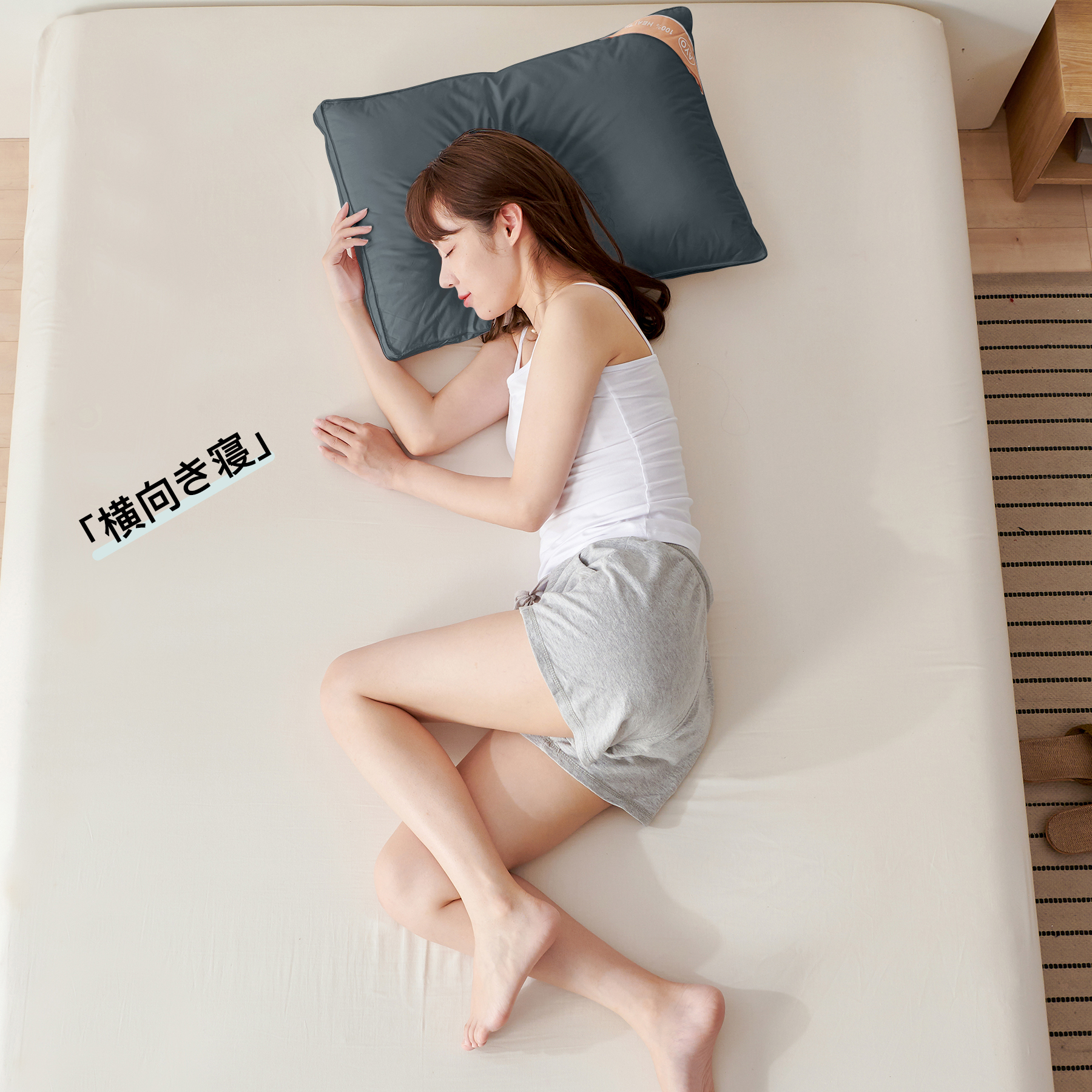 AYO 枕まくら 高級ホテル仕様 高反発枕 横向き対応 丸洗い可能 立体構造43x63cm グレー 枕ライナー取り外し可能 (グレー, 50cm*70cm*20cm)