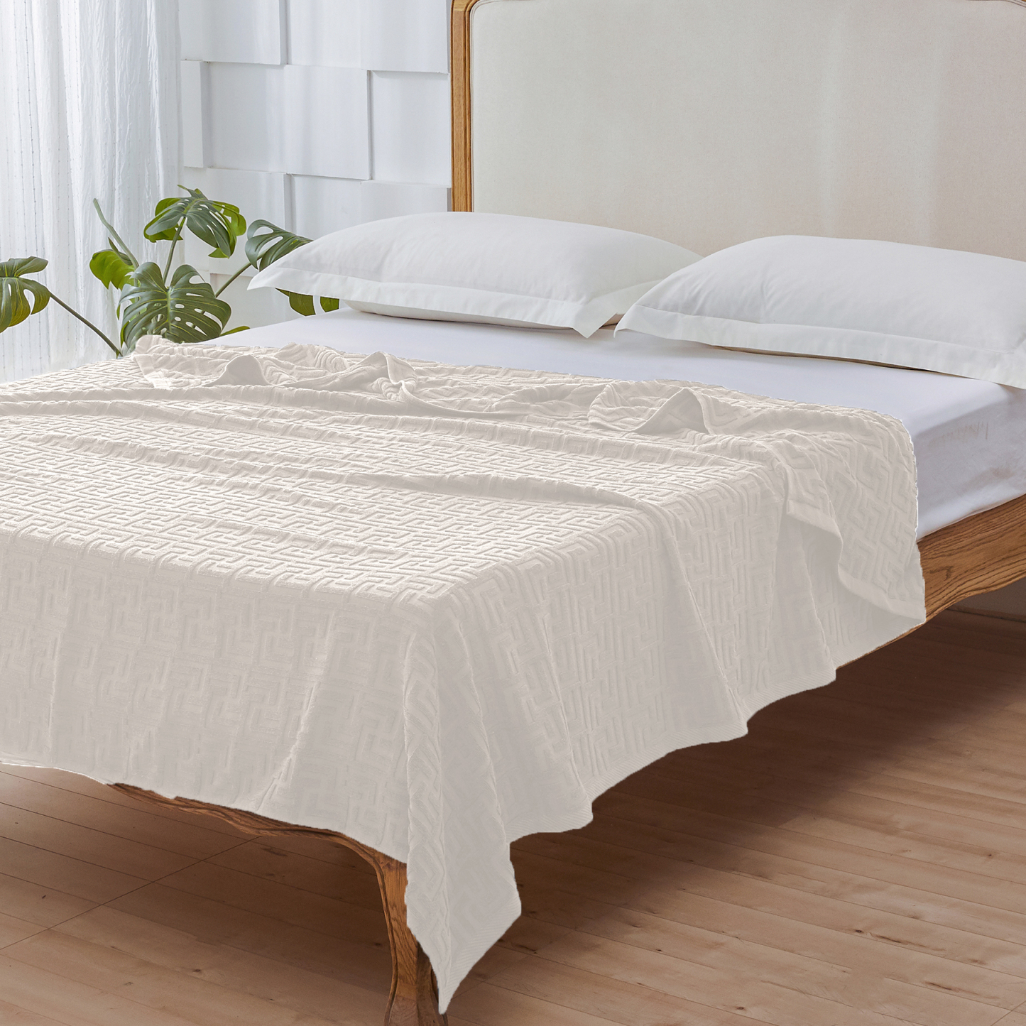 AYO タオルケット シングル ブランケット 綿100% コットン おしゃれ エアーケット キルトケット 速乾 抗菌 肌掛け 軽量 柔らかく肌触り 毛玉が出ない 毛布 オールシーズン 夏用 ソファー用 丸洗いOK 吸湿速乾（ベージュ，140*190cm）