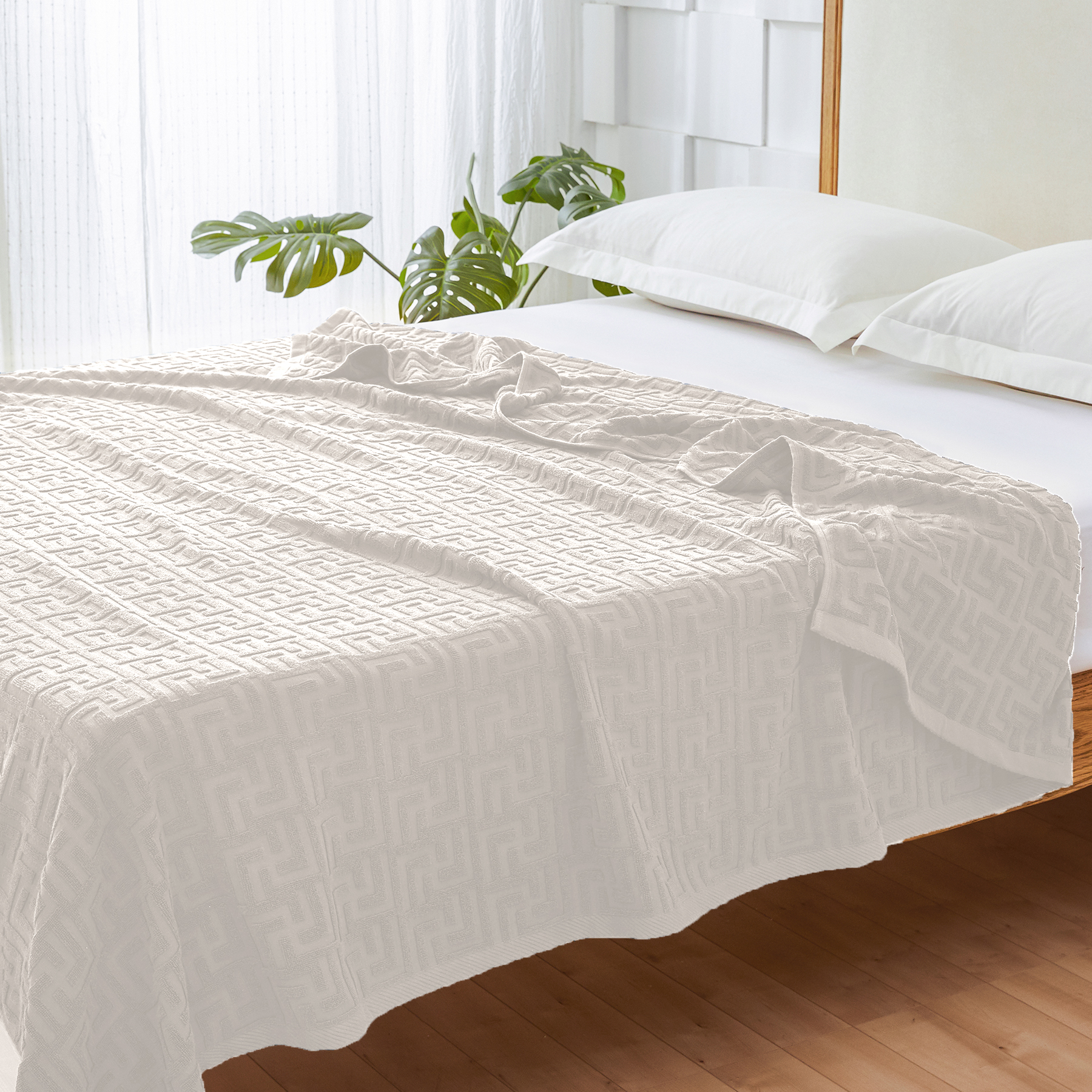 AYO タオルケット シングル ブランケット 綿100% コットン おしゃれ エアーケット キルトケット 速乾 抗菌 肌掛け 軽量 柔らかく肌触り 毛玉が出ない 毛布 オールシーズン 夏用 ソファー用 丸洗いOK 吸湿速乾（ベージュ，140*190cm）