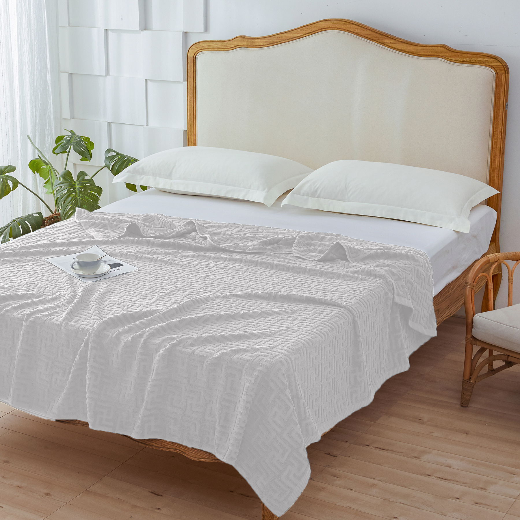 AYO タオルケット シングル ブランケット 綿100% コットン おしゃれ エアーケット キルトケット 速乾 抗菌 肌掛け 軽量 柔らかく肌触り 毛玉が出ない 毛布 オールシーズン 夏用 ソファー用 丸洗いOK 吸湿速乾（グレー，140*190cm）