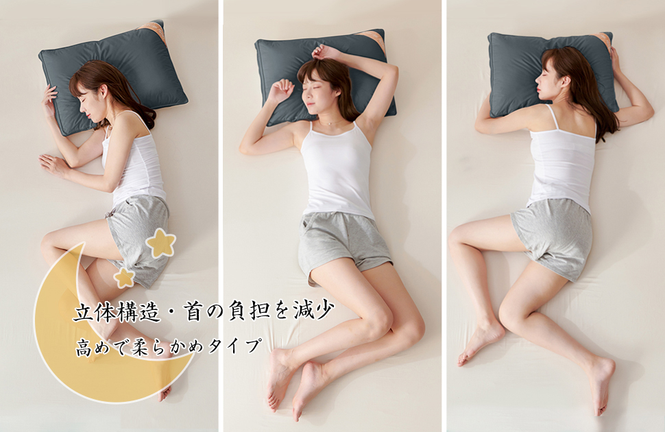 AYO 枕まくら 高級ホテル仕様 高反発枕 横向き対応 丸洗い可能 立体構造43x63cm グレー 枕ライナー取り外し可能 (グレー, 50cm*70cm*20cm)