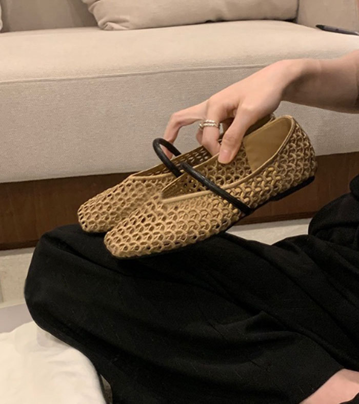 サンダル メッシュ パンプス レディース ぺたんこ フラット ペタンコ ストラップ シューズ 透かし 夏コーデサンダル スリッパ サマー 夏 春 靴 軽い 柔らかい 歩きやすい 疲れにくい 痛くない 大人 上品 パーティ ビーチ お出かけ
