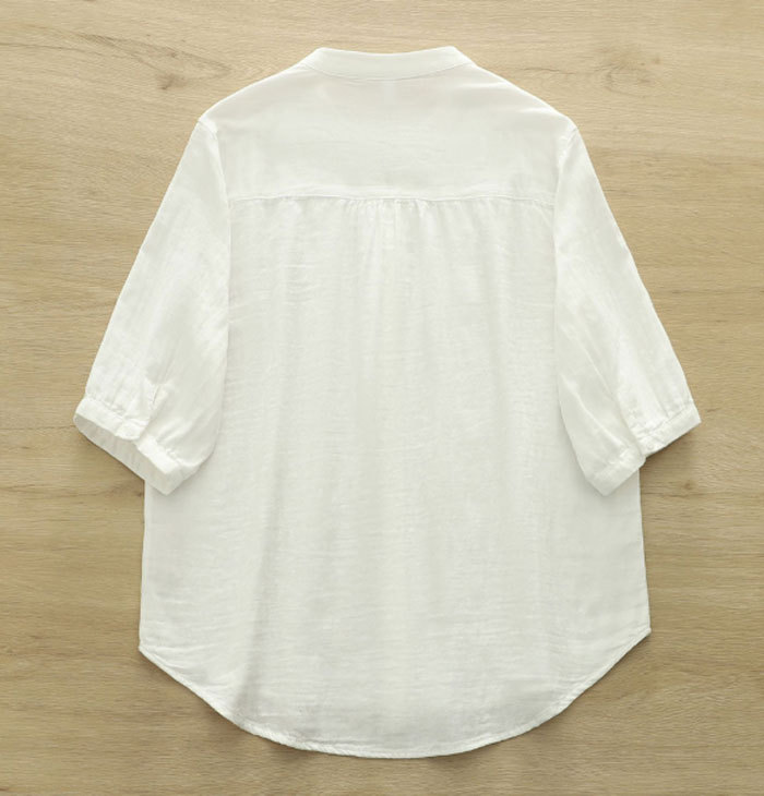 シャツ ブラウス レディース コットン100% 夏 ダブルガーゼ レース 五分袖 Vネック aライン tシャツ 大きいサイズ ゆったり きれいめ カジュアル 大人 おしゃれ 無地 体型カバー 着痩せ ナチュラル シンプル 送料無料 大人可愛い