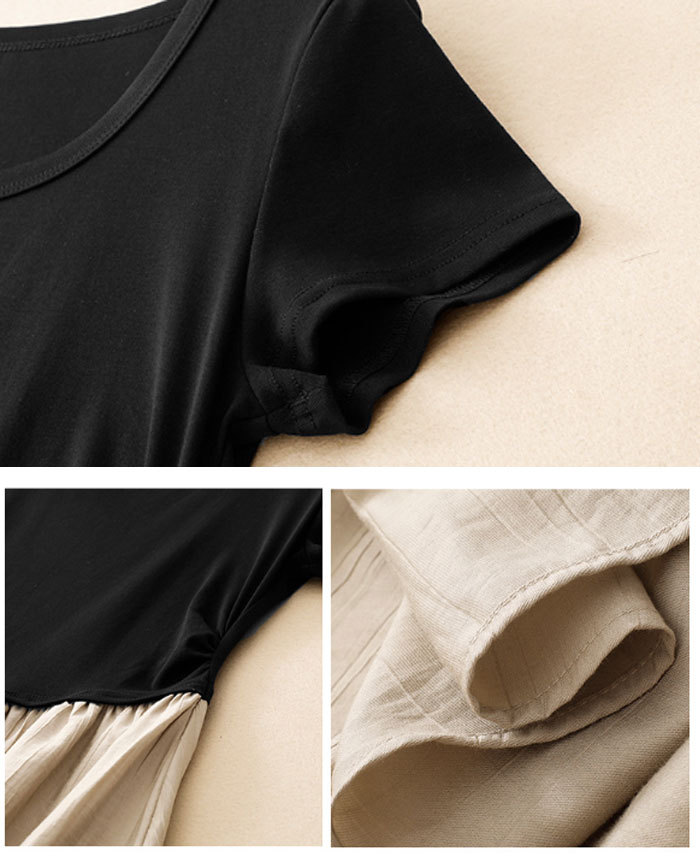 ロングワンピース 半袖ワンピース 夏 Tシャツワンピ 切り替え風 Ｖネック Tシャツ 無地 抜け感 細見え オーバーサイズ ビッグサイズ 大きいサイズ ゆるT 大人カジュアル シンプル ゆるワンピ 秋 マキシワンピ 柔らかい 体型カバー Aライン 送料無料