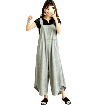 オールインワン サロペット レディース バルーンパンツ ノースリーブ キャミソール ワイドパンツ きれいめ 大きいサイズ 無地 オーバーオール ロング ワイド シンプル ポケット 楽ちん カジュアル 体型カバー 春夏 きれいめ ゆったり 送料無料