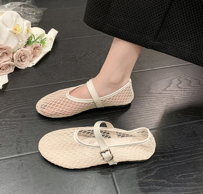 バレシューズ サンダル メッシュ パンプス レディース フラット 可愛い ペタンコ 合皮 PU シューズ メッシュ素材 夏コーデサンダル スリッパ サマー 夏 春 靴 軽い 柔らかい 歩きやすい 疲れにくい 痛くない 大人 上品 パーティ ビーチ お出かけ