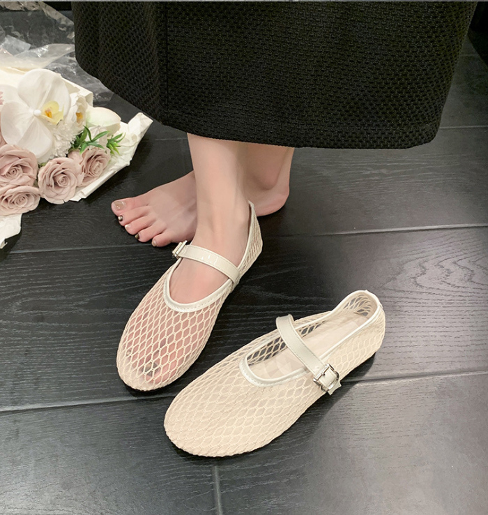 バレシューズ サンダル メッシュ パンプス レディース フラット 可愛い ペタンコ 合皮 PU シューズ メッシュ素材 夏コーデサンダル スリッパ サマー 夏 春 靴 軽い 柔らかい 歩きやすい 疲れにくい 痛くない 大人 上品 パーティ ビーチ お出かけ