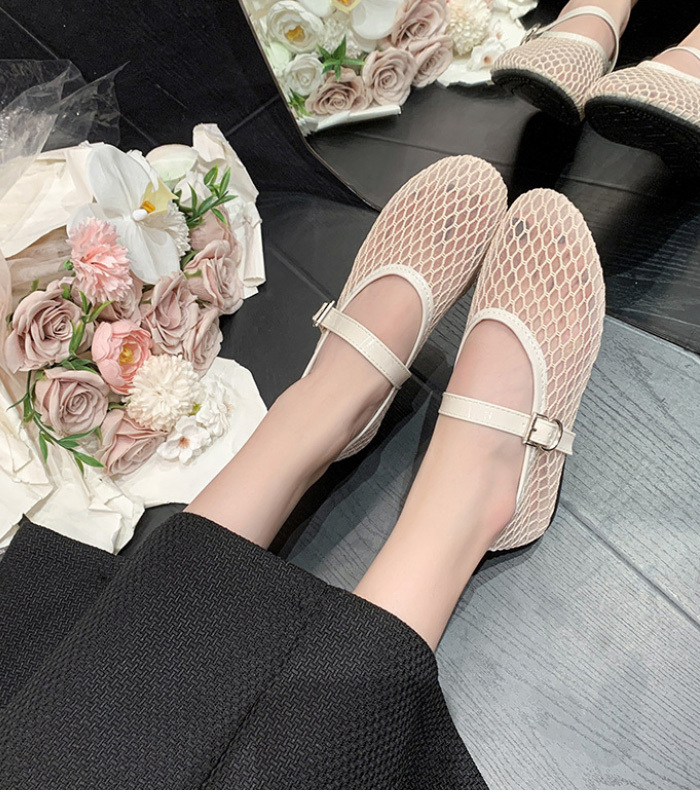 バレシューズ サンダル メッシュ パンプス レディース フラット 可愛い ペタンコ 合皮 PU シューズ メッシュ素材 夏コーデサンダル スリッパ サマー 夏 春 靴 軽い 柔らかい 歩きやすい 疲れにくい 痛くない 大人 上品 パーティ ビーチ お出かけ