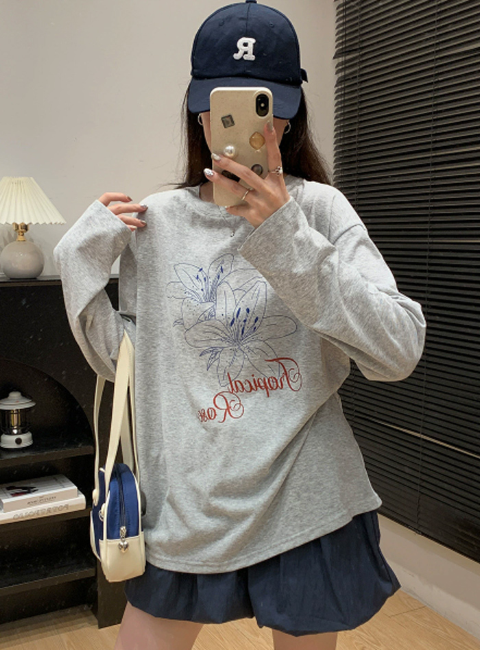 シアーシャツ Ｔシャツ レディース シャツ 綿混紡 リヨセル レイヤード 重ね着 プルオーバー トップス シアー ブラウス 長袖 透け感 春 夏 フリル 丸ネック プリント 冷房対策 春秋 体型カバー きれいめ トップス ゆったり 薄手 UVカット 紫外線対策