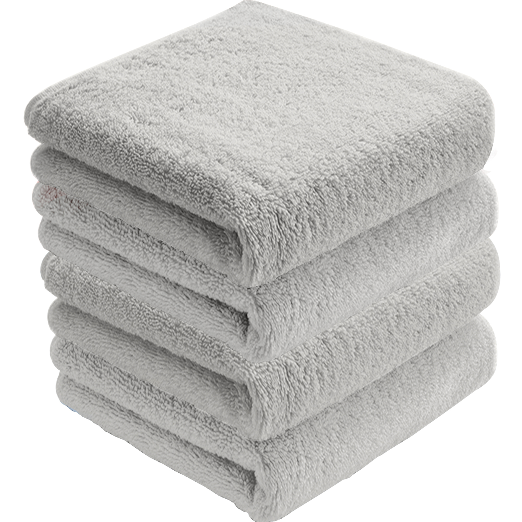 AYO フェイスタオル ホテル仕様 4枚セット ライトグレー ふかふか 綿100% 34×80cm 高吸水 耐久性 無地 毛羽落ち少ない ギフト