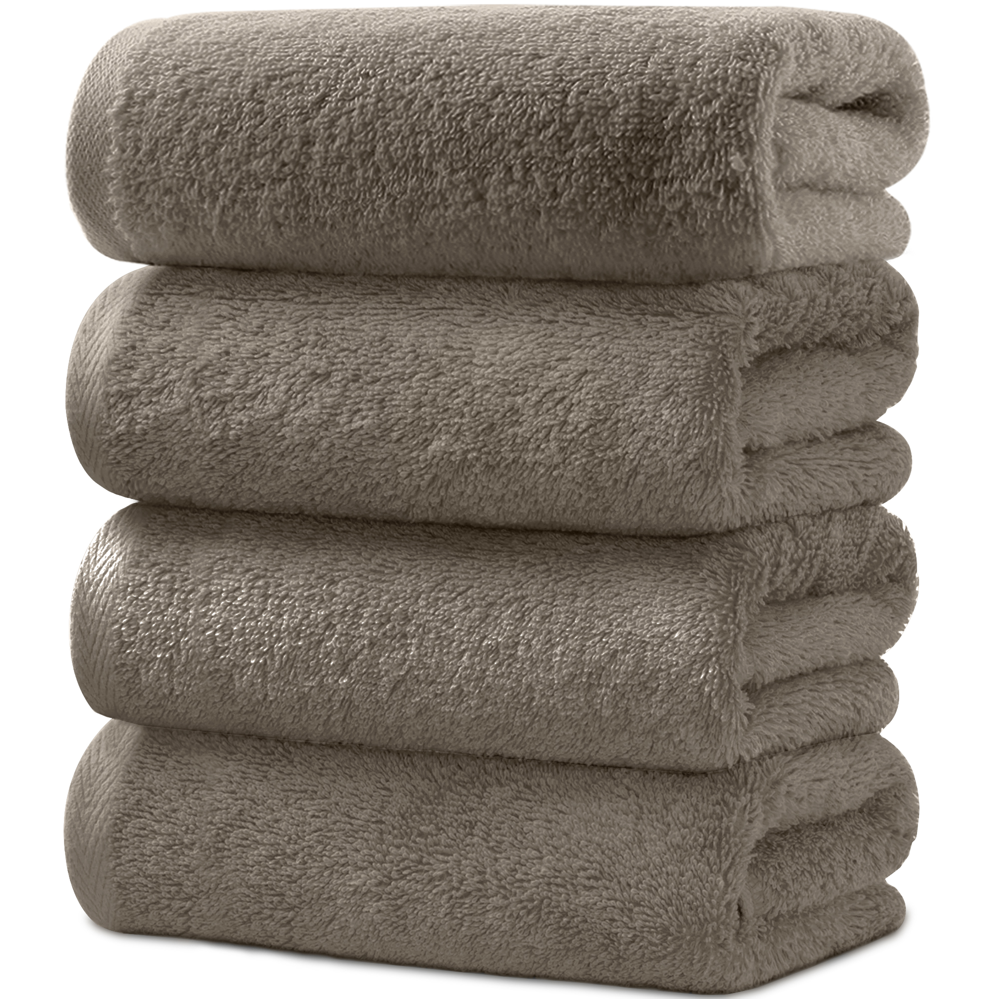 AYO バスタオル 4枚セット ダークブラウン ホテル仕様 ふかふか 綿100% 高吸水 耐久性 無地 毛羽落ち少ない ギフト