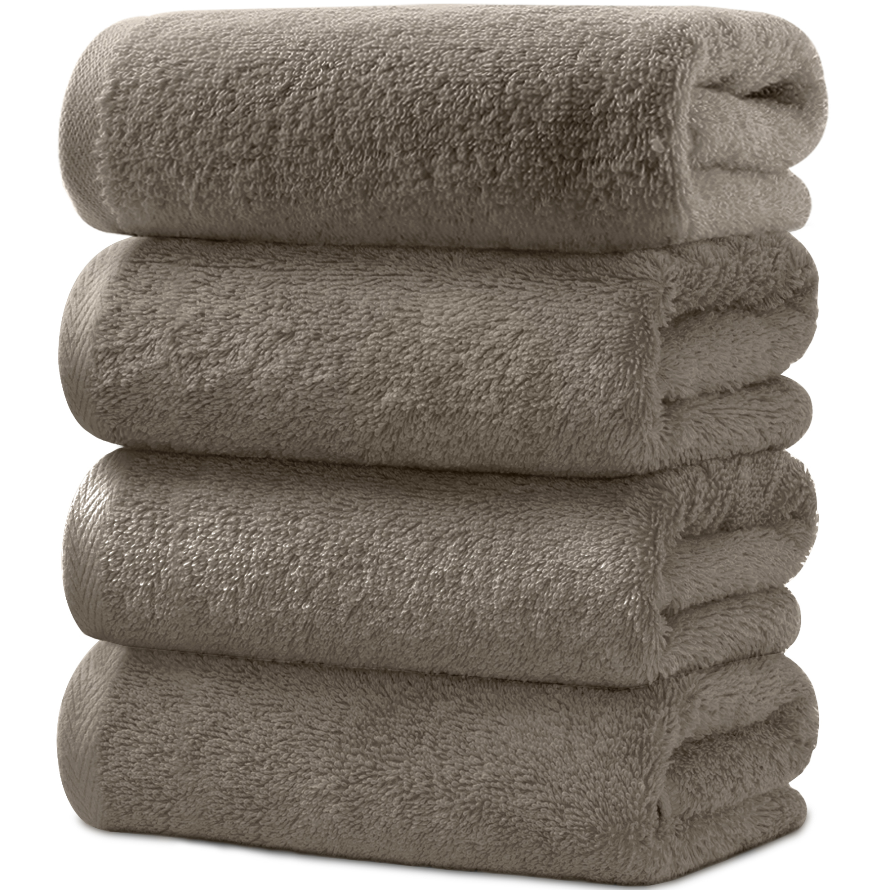 AYO バスタオル 4枚セット ダークブラウン ホテル仕様 ふかふか 綿100% 高吸水 耐久性 無地 毛羽落ち少ない ギフト