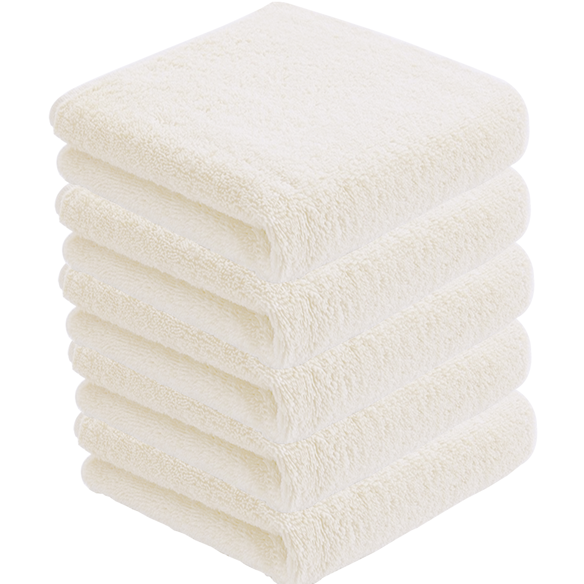 AYO フェイスタオル ホテル仕様 5枚セット オフホワイト ふかふか 綿100% 34×80cm 高吸水 耐久性 無地 毛羽落ち少ない ギフト
