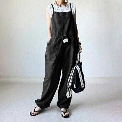 オールインワン レディース サロペット サラサラ パンツ ワイドパンツ ロング ボトム ワンピース ワイド オーバーオール きれいめ ゆったり 夏 春 春夏 薄め ポケット付き 楽ちん 大人カジュアル 体型カバー レイヤード 送料無料