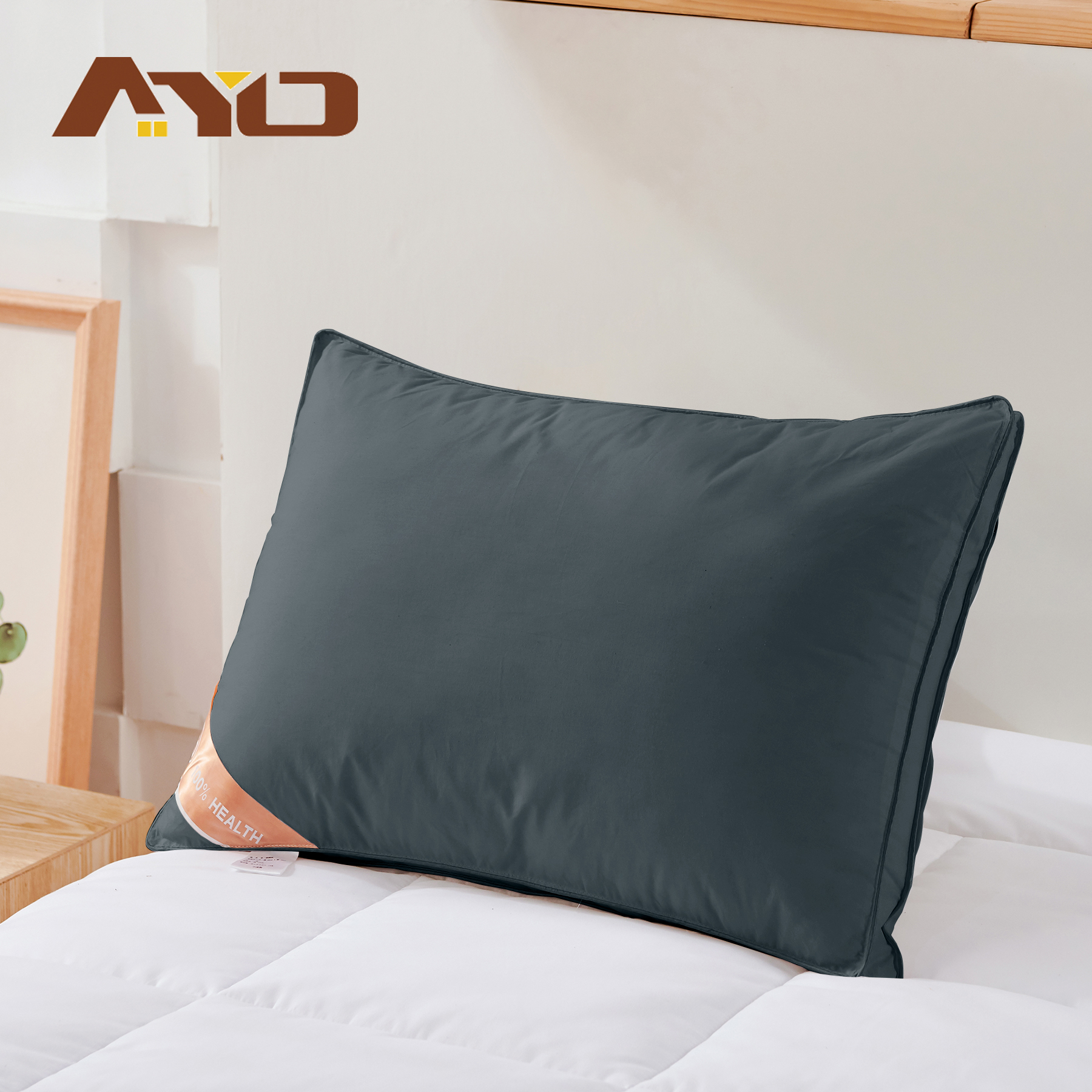 AYO 枕まくら 高級ホテル仕様 高反発枕 横向き対応 丸洗い可能 立体構造43x63cm グレー 枕ライナー取り外し可能 (グレー, 50cm*70cm*20cm)